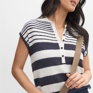 Melanie Lyne NWT Striped Knit Polo Tank in Navy and White size small never worn